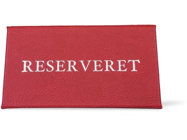 Classic RESERVERET (DK) bordskilt, rødt