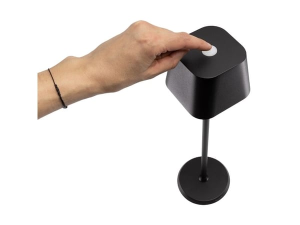 Securit® LED bordlampe GEORGINA, inkl. lynkoblings-ladekabel, sort
