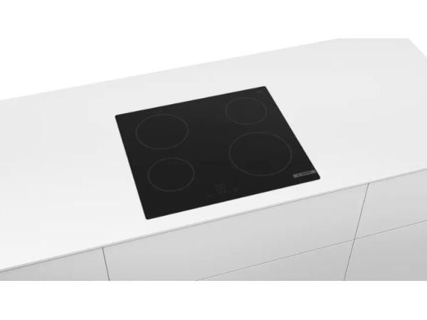 Bosch Serie | 4 PKE61RBA2E - Keramisk komfyrtopp - 4 plater - Nisje - bredde: 56 cm - dybde: 49 cm - uten ramme - svart