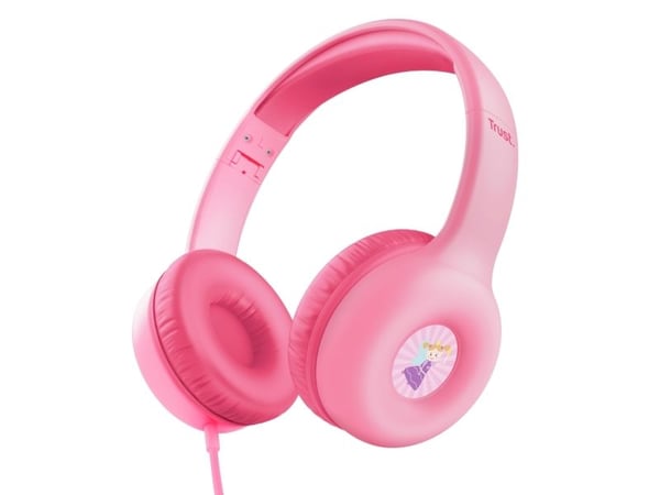 Trust Nouna - Hodetelefoner med mikrofon - on-ear - kablet - 3,5 mm jakk - rosa