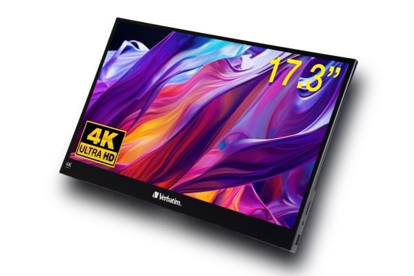 Verbatim PMT-17-4K - LCD-skjerm - 17.3" - portabel - berøringsskjerm - 3840 x 2160 4K - IPS - 400 cd/m² - 1200:1 - 6 ms - HDMI, 2xUSB-C