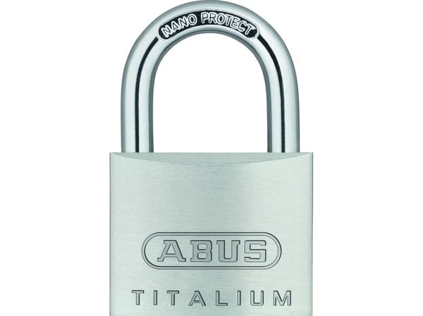 ABUS 64TI/40, Perinteinen riippulukko, Avainlukko, Ei-sarjoitettu avain, Hopea, Alumiini, Karkaistu teräs