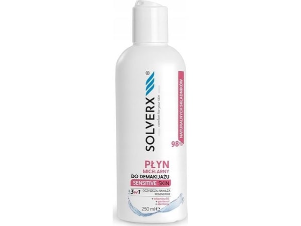 SOLVERX Sensitive Skin micellar sminkefjerner 3-i-1 400 ml