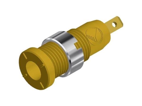 SKS Hirschmann MSEB 2610 F 2,8 Au Säkerhetslaboratorieanslutning Anslutning, infälld vertikal Stiftdiameter: 2 mm Gul 1 st
