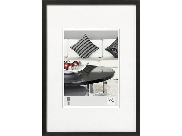 Walther AJ342B, Enkel bilderamme, Aluminium, Sort, Matte, Vegg, 29,7 x 42 cm