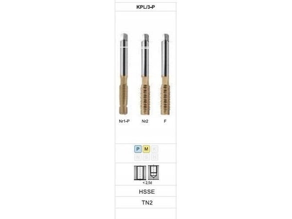 Fanar gjengeverktøy M16 NGMM/3-P DIN-352 (6HX) HSSE TIN INOX