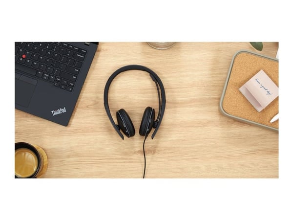 Lenovo Gen 2 - Hodesett - on-ear - kablet - USB-C - svart - Zoom Certified