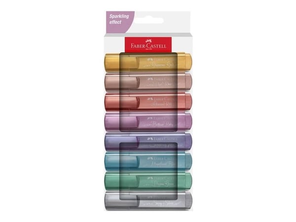 Faber-Castell TEXTLINER 46 Metallic - Markeringspenn - assorterte farger - vannbasert blekk - 1-5 mm (en pakke 8)