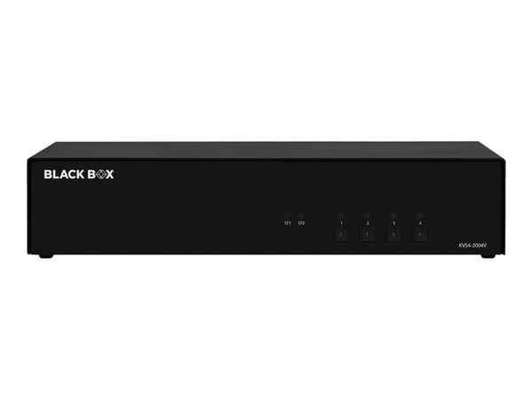 Black Box SECURE KVS4-2004V - KVM / lydsvitsj - 4 x KVM/lyd - 2 lokalbrukere - stasjonær - TAA-samsvar