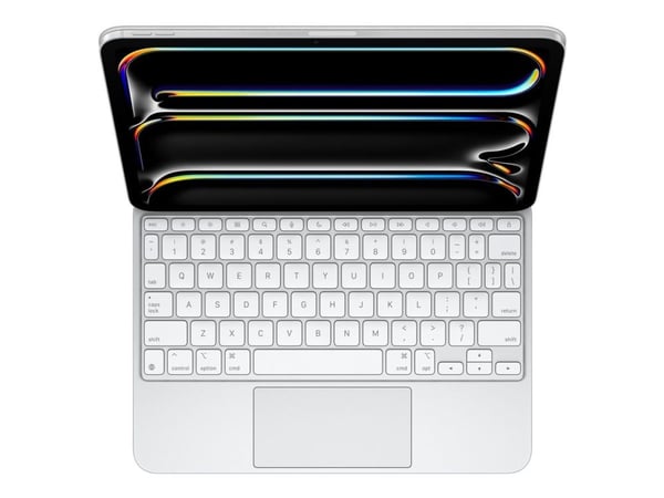 Apple Magic Keyboard - Tastatur og folioveske - med styrepute - bakbelysning - Apple Smart connector - QWERTY - USA - hvit