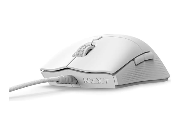 NZXT Lift 2 Symm - Mus - høyre- og venstrehåndet - optisk - 6 knapper - kablet - USB 2.0 - matt hvit