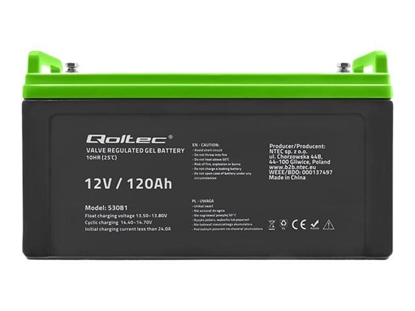 Qoltec Akkumulator żelowy | 12V | 120Ah | GEL