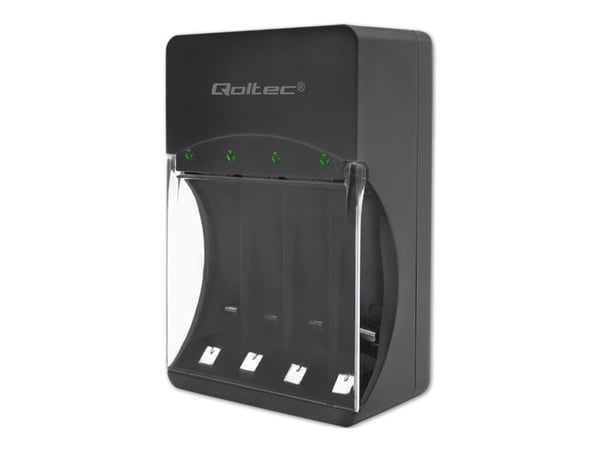 Qoltec - Batterilader - (for 4xAA/AAA) - 300 mA - svart
