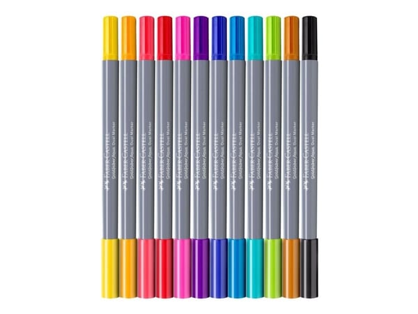 Faber-Castell Creative Studio Goldfaber Aqua - Brush pen and fineliner combo - assorterte farger - vannbasert fargestoffblekk - 4 mm (en pakke 12)