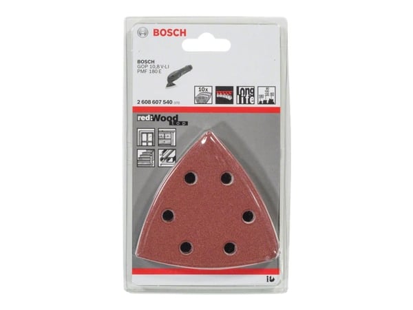 Bosch Expert for Wood and Paint C430 - Slipeark - for tre, løvtre, maling, finertre, ferniss, fyller - 10 deler - delta - grovkorn: 240 - 93 mm