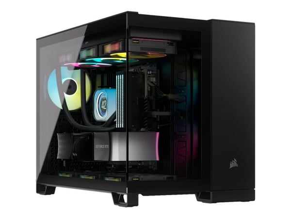 Corsair 2500X RGB, Micro Tower, PC, musta, ATX, 120,140,240,280,360 mm, 2.5,3.5"
