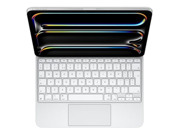 Apple Magic Keyboard - Tastatur og folioveske - med styrepute - bakbelysning - Apple Smart connector - Svensk - hvit
