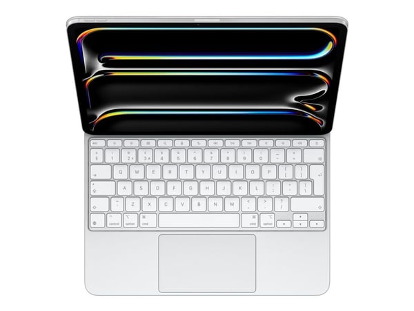 Apple Magic Keyboard - Tastatur og folioveske - med styrepute - bakbelysning - Apple Smart connector - QWERTY - Russisk - hvit