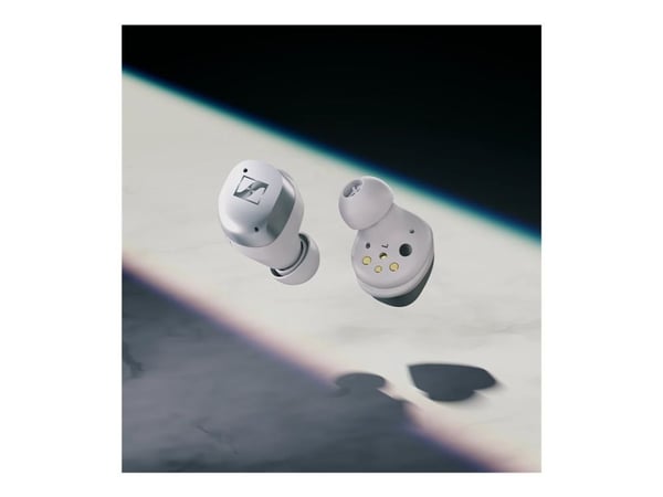Sennheiser MOMENTUM True Wireless 4 - True wireless-hodetelefoner med mikrofon - i øret - Bluetooth - aktiv støydemping - hvit sølvfarge