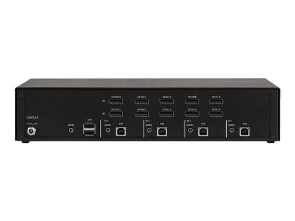 Black Box SECURE KVS4-2004V - KVM / lydsvitsj - 4 x KVM/lyd - 2 lokalbrukere - stasjonær - TAA-samsvar