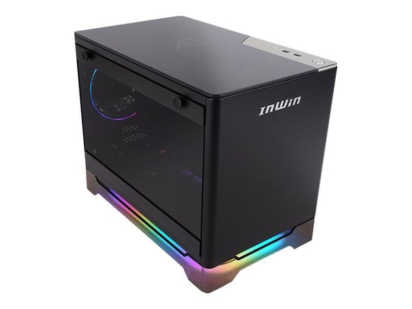 IN WIN A1 Prime - Mini-ITX-torn - genomskinlig sidopanel (härdat glas) 750 Watt (ATX12V 2.52/ PS/2) - svart - USB/ljud