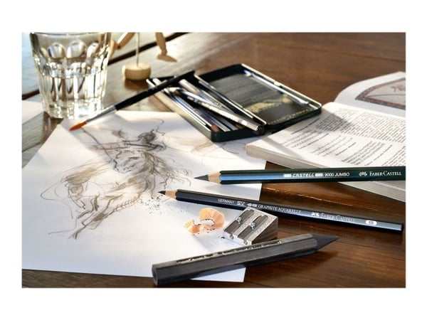 Faber-Castell AQUARELLE - Vannfargeblyant - 2B, 4B, 6B, 8B, HB - grafitt - 3.8 mm (en pakke 5)