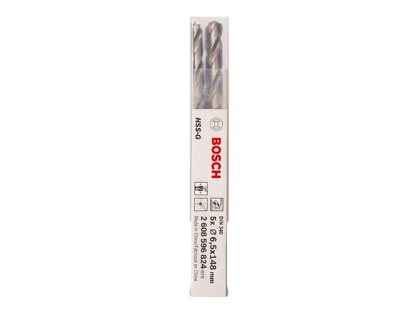 Bosch HSS-G - Bor - bor - 5 deler - 6.5 mm - cylindrical - lengde: 148 mm