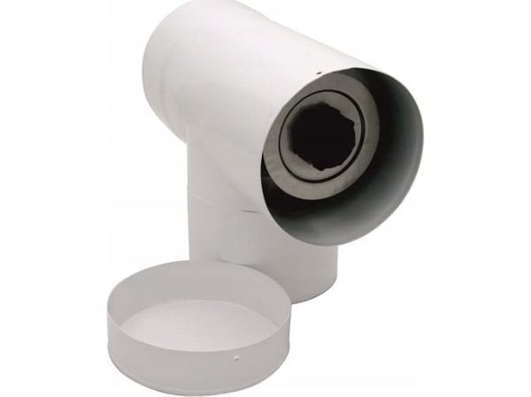 SpiroFlex 60X100 T-stykke m/ dek.90° SX-TDNV60/100TDB
