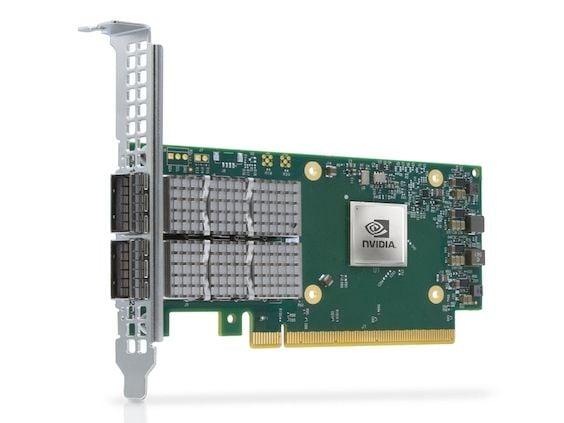 NVIDIA ConnectX-6 Dx EN - Crypto-frakoblet med Secure Boot - nettverksadapter - PCIe 4.0 x16 - 100 Gigabit QSFP56 x 2