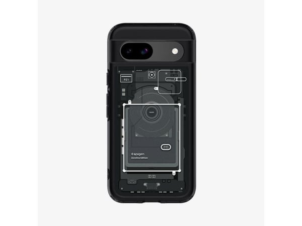 Spigen Ultra Hybrid Zero One, Omslag, Google, Pixel 8a, 15,5 cm (6.1"), Svart, Grå