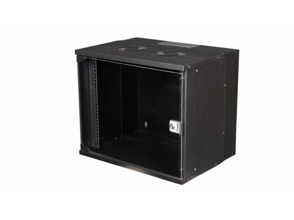 Equip EWM-09-5440-B, Veggmonterbar hylle, 9U, Nøkkellås, 10,3 kg, Sort