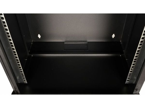 Equip EWM-12-5440-B, Veggmonterbar hylle, 12U, Nøkkellås, 12,5 kg, Sort