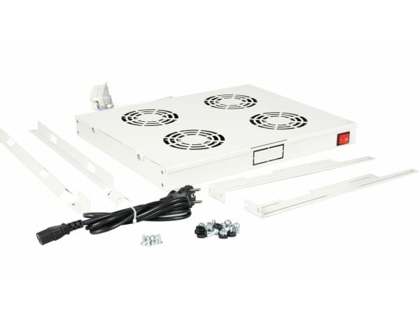 Equip EZF-4-G, Avkjølingsvifte, Lysegrå, 4 vifter, 12 cm, 1U, Tyrkia