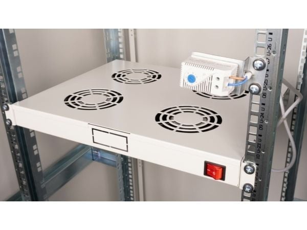 Equip EZF-4-G, Avkjølingsvifte, Lysegrå, 4 vifter, 12 cm, 1U, Tyrkia