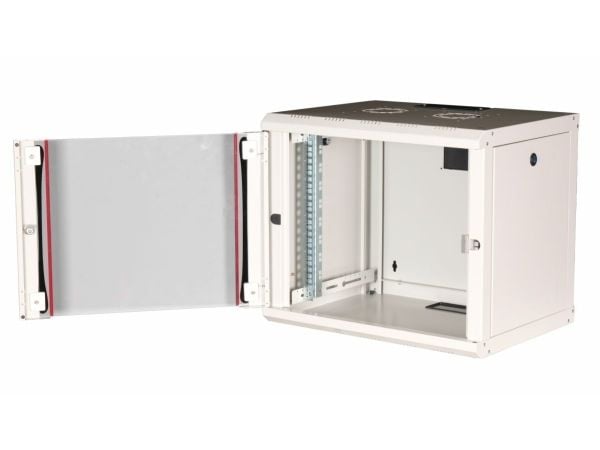 Equip EPM-09-6045-G-CBAA, Veggmonterbar hylle, 9U, Nøkkellås, Rack skinner, 17,6 kg, Lysegrå
