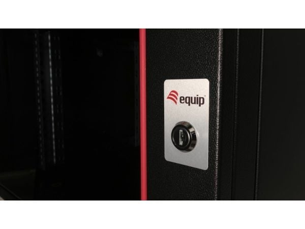 Equip EPM-07-6045-B-CBAA, Veggmonterbar hylle, 7U, Nøkkellås, Rack skinner, 14,5 kg, Sort