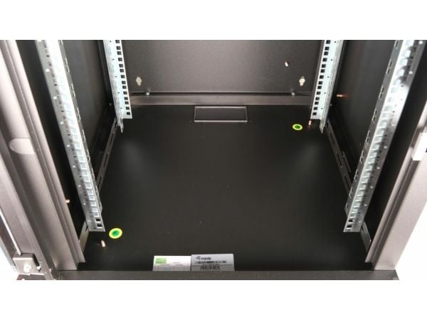 Equip EPM-12-6060-B-CBAA, Veggmonterbar hylle, 12U, Nøkkellås, Rack skinner, 28 kg, Sort