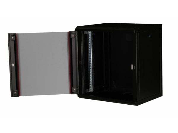 Equip EPM-12-6045-B-CBAA, Veggmonterbar hylle, 12U, Nøkkellås, Rack skinner, 22,5 kg, Svart
