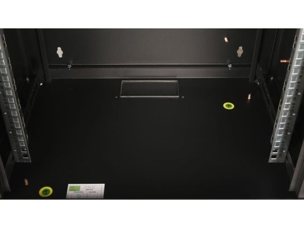 Equip EPM-12-6045-B-CBAA, Veggmonterbar hylle, 12U, Nøkkellås, Rack skinner, 22,5 kg, Svart