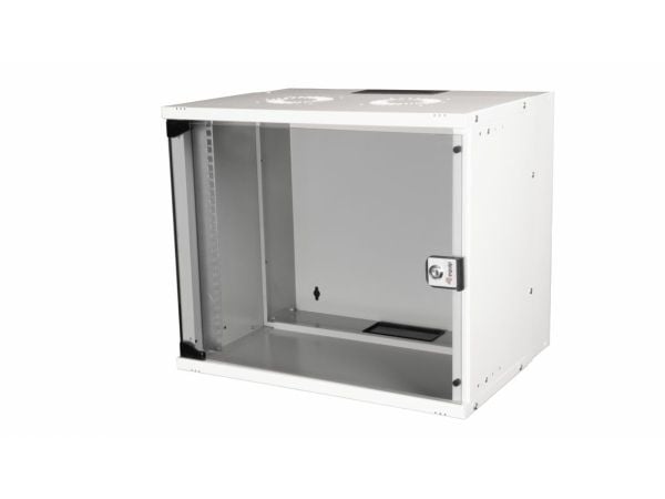 Equip EWM-09-5440-G, väggmonterat stativ, 9U, nyckellås, 10,3 kg, ljusgrå