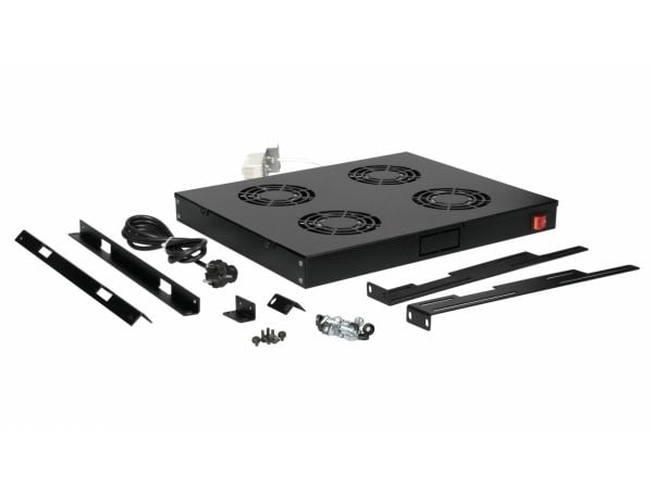 Equip EZF-4-B, Avkjølingsvifte, Sort, 4 vifter, 12 cm, 1U, Tyrkia