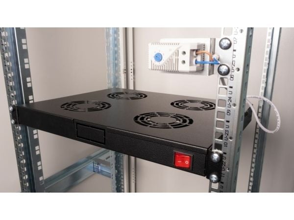 Equip EZF-4-B, Avkjølingsvifte, Sort, 4 vifter, 12 cm, 1U, Tyrkia