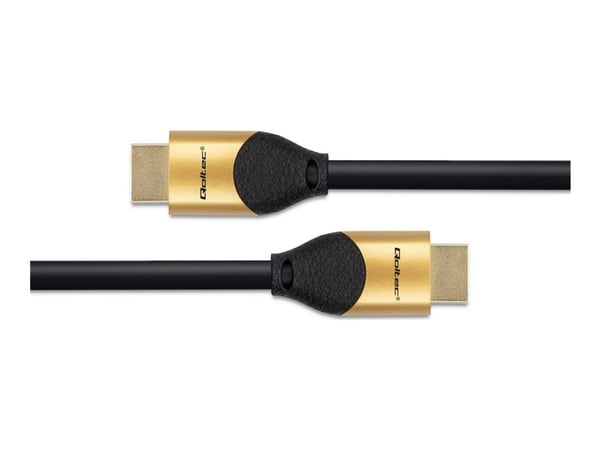 Qoltec GOLD - Ultra High Speed - HDMI-kabel med Ethernet - HDMI hann til HDMI hann - 5 m - svart - 8 K 60 Hz (7680 x 4320) støtte