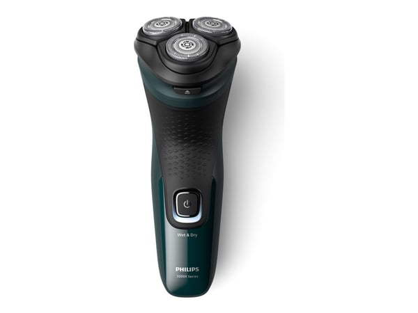 Philips Shaver 3000X Series X3002/00 Elektrisk rakapparat för våt- och torrakning, Roterande rakhuvud, Svart, Grön, Batteri, Nickel-metallhydrid (N...