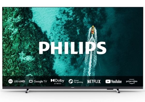 Philips 55PUS7409 - 55" Diagonalklasse LED-bakgrunnsbelyst LCD TV - Smart TV - Google TV - 4K UHD (2160p) 3840 x 2160 - HDR - matt svart