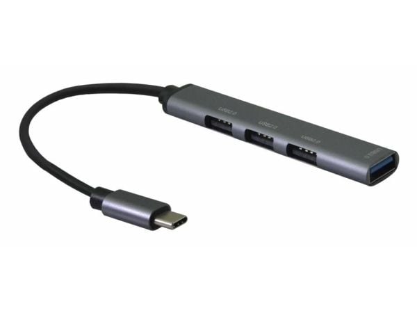 Helos 344447, USB 3.2 Gen 2 (3.1 Gen 2) Type-C, USB 2.0, USB 3.0, 5000 Mbit/s, Grå, Gjuten aluminium, Rund kabel