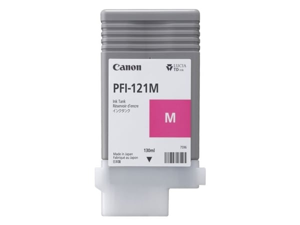 Canon PFI-121 M - 130 ml - magenta - alkuperäinen - mustesäiliö - imagePROGRAF TM-250, TM-255, TM-350, TM-355, TM-355 -musteisiin