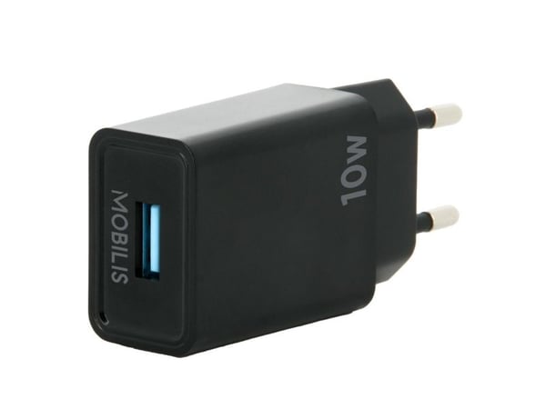 Mobilis - Strømadapter - rask, gan - 100 watt - QC, PD/PPS - 3 utgangskontakter (USB, 2 x USB-C) - svart - Europa