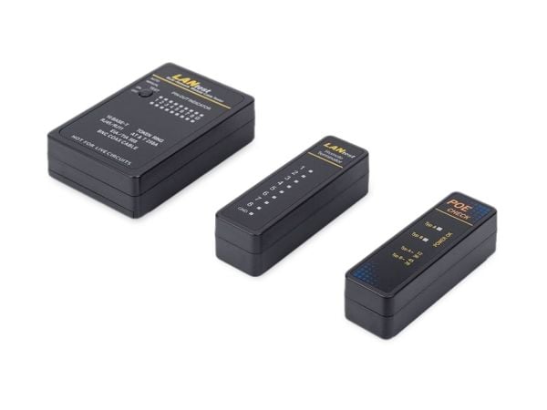 Equip 129968, BNC, RJ-11, RJ-12, RJ-45, PoE testing, Sort, 9 V, RoHS, 109 mm