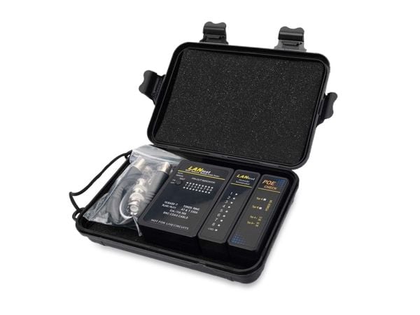 Equip 129968, BNC, RJ-11, RJ-12, RJ-45, PoE testing, Sort, 9 V, RoHS, 109 mm